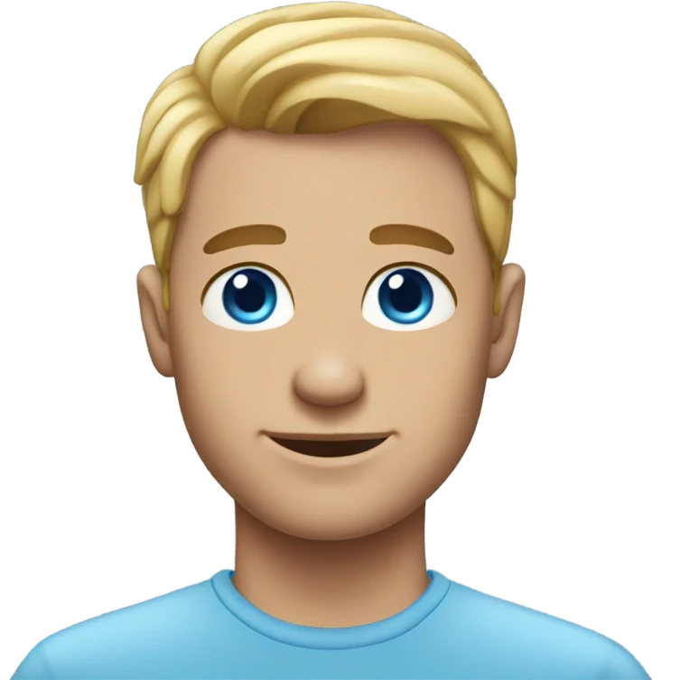 Gay man with blue eyes emoji