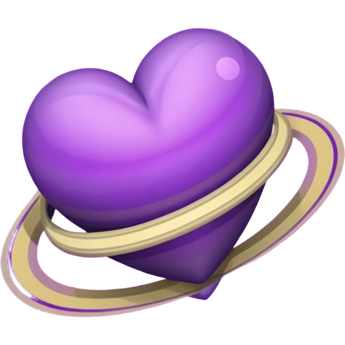 Purple heart shape Saturn emoji