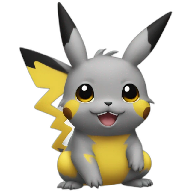 pikatchu with a human face emoji