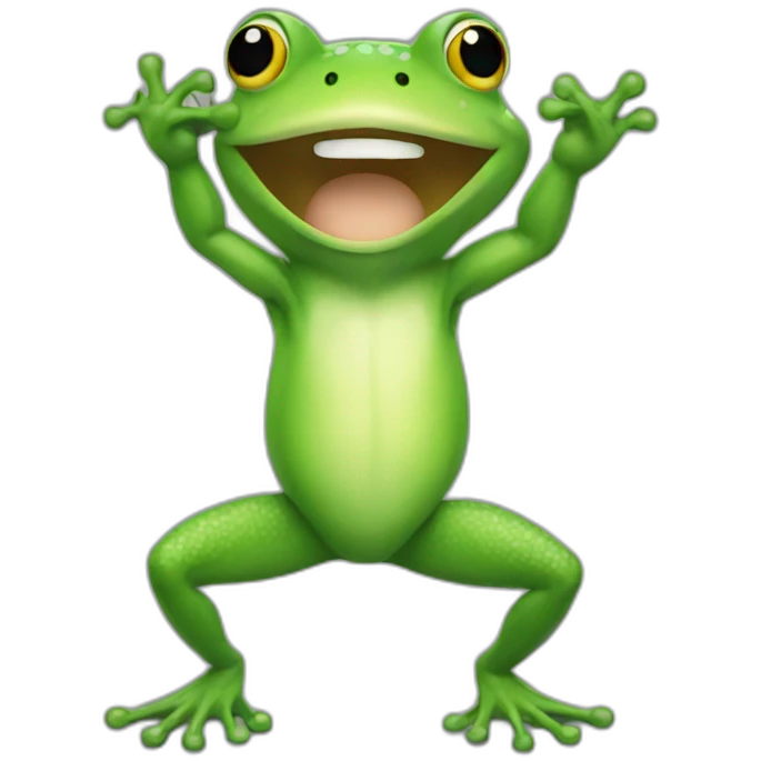 Frog flexing emoji