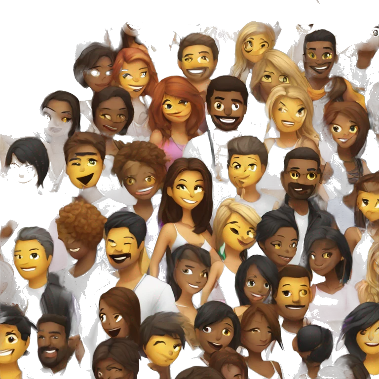 Dance club with a lot of people, DJ and lights emoji