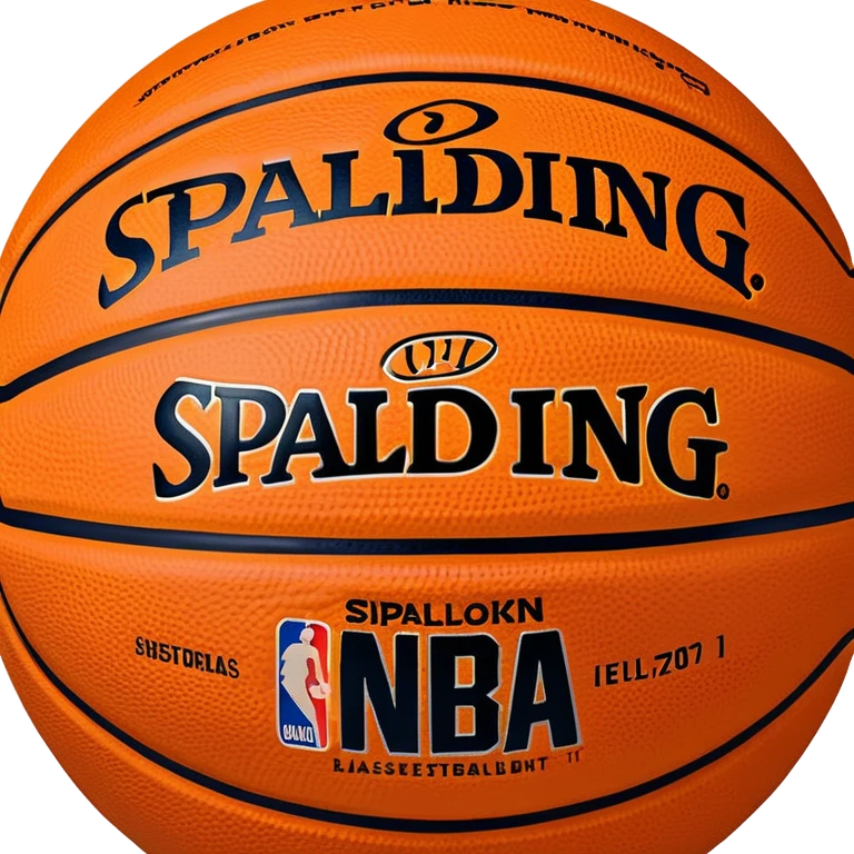 minimalist orange Spalding basketball with simple NBA logo, few colorful lines, clean design emoji