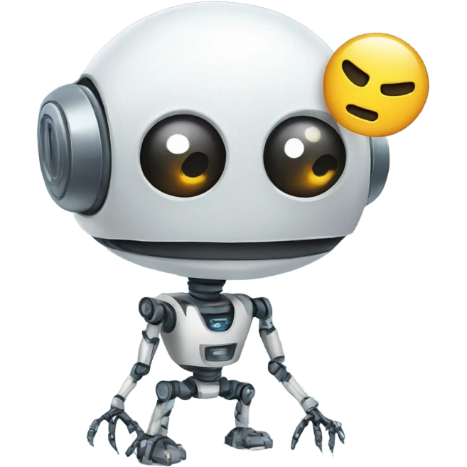 a robot stuck in a web emoji