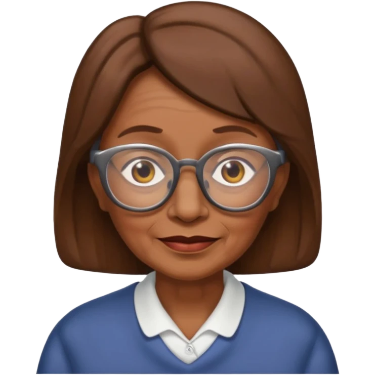 Dead old woman brown hair add glasses emoji