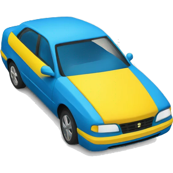car blue with yellow emoji
