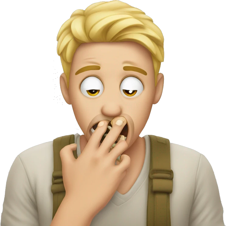 Biting your nails for anxious emoji
