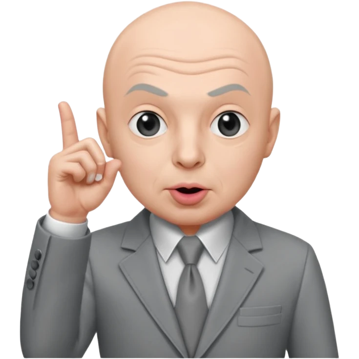 Dr evil from austin powers with his pinky to his mouth emoji