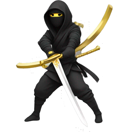 sword wielding ninja with gold drip from sword emoji