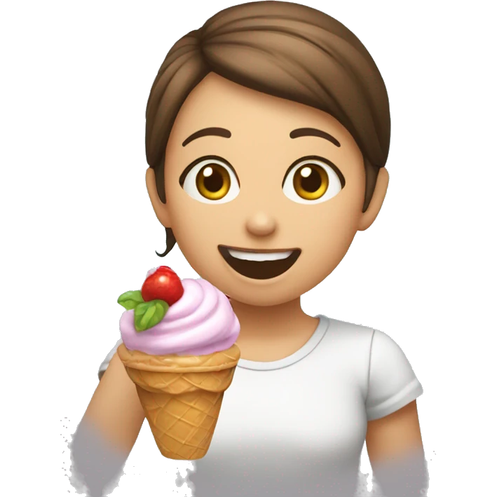Menina chorando com sorvete na mão  emoji