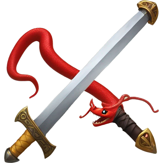 sword and a red snake emoji