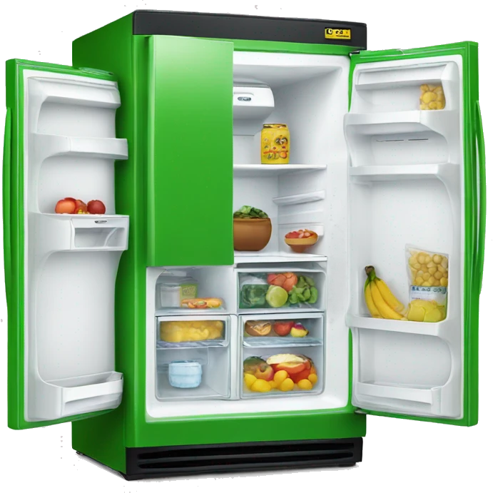 Two door green classic refrigerator  emoji