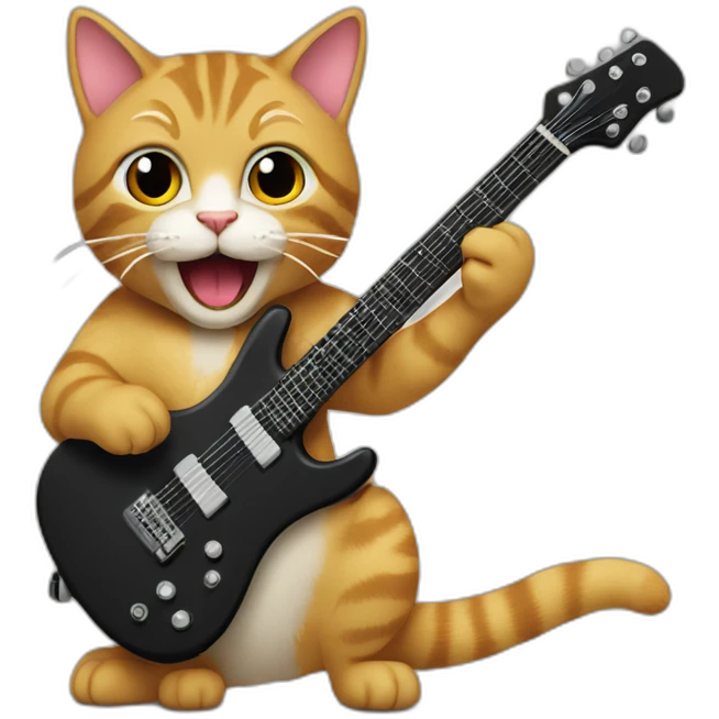 Cat play a guitare électrique emoji