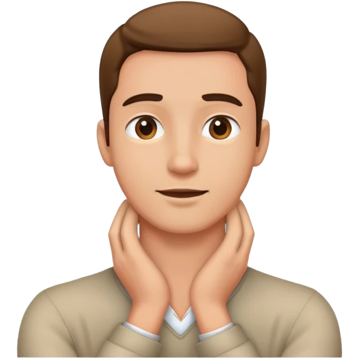 Man with hands around his neck emoji
