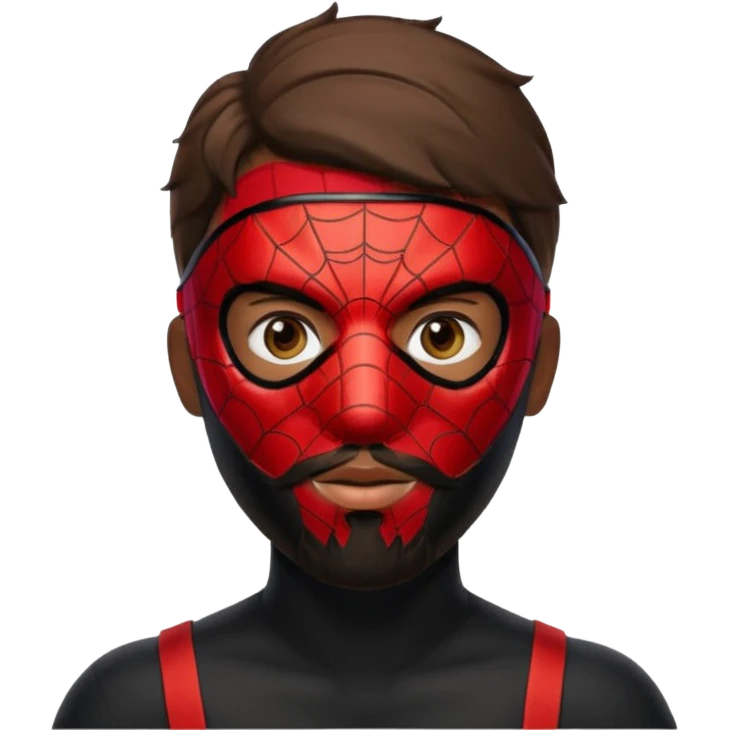 Miles Morales with beard, and eye mask emoji