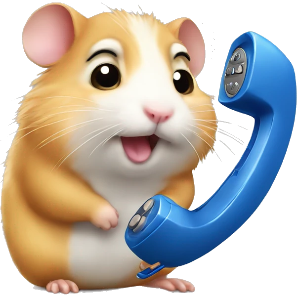 hamster calls on the phone emoji