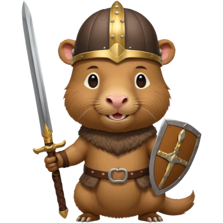 capybarra with viking helmet and sword emoji