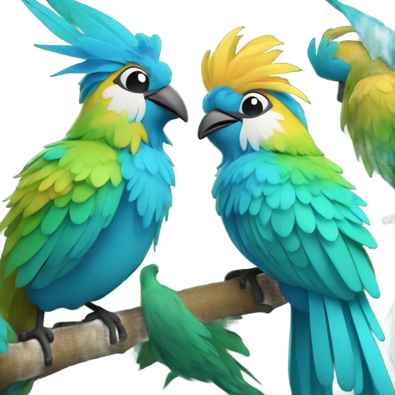 Cyan colored bird emoji