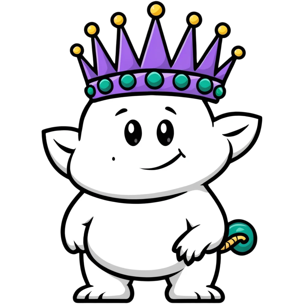 Troll wearing a crown emoji