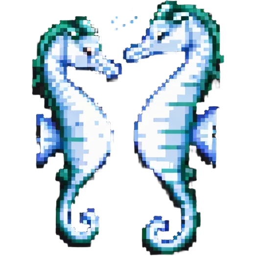 White seahorse, ocean creature emoji