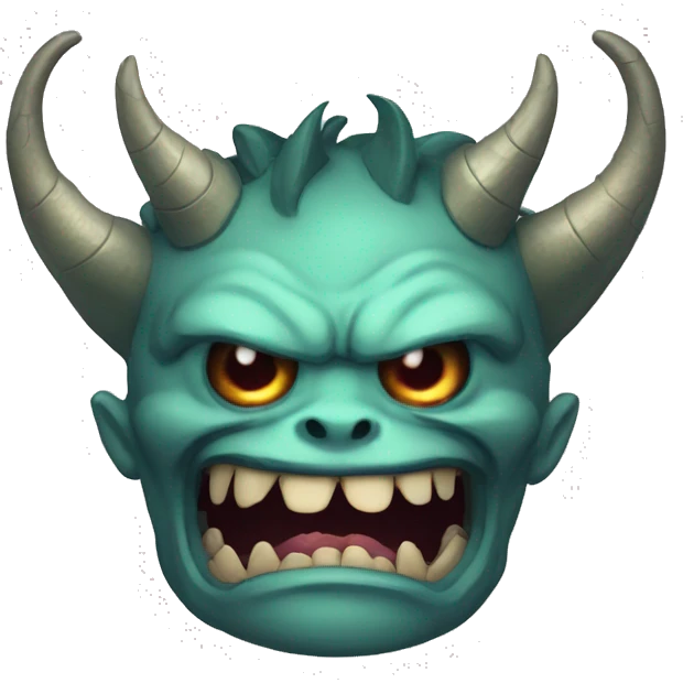 one eyed fantasy cyclops with big teeth and horns emoji