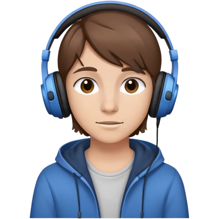 teenager with headphones listening to music emoji