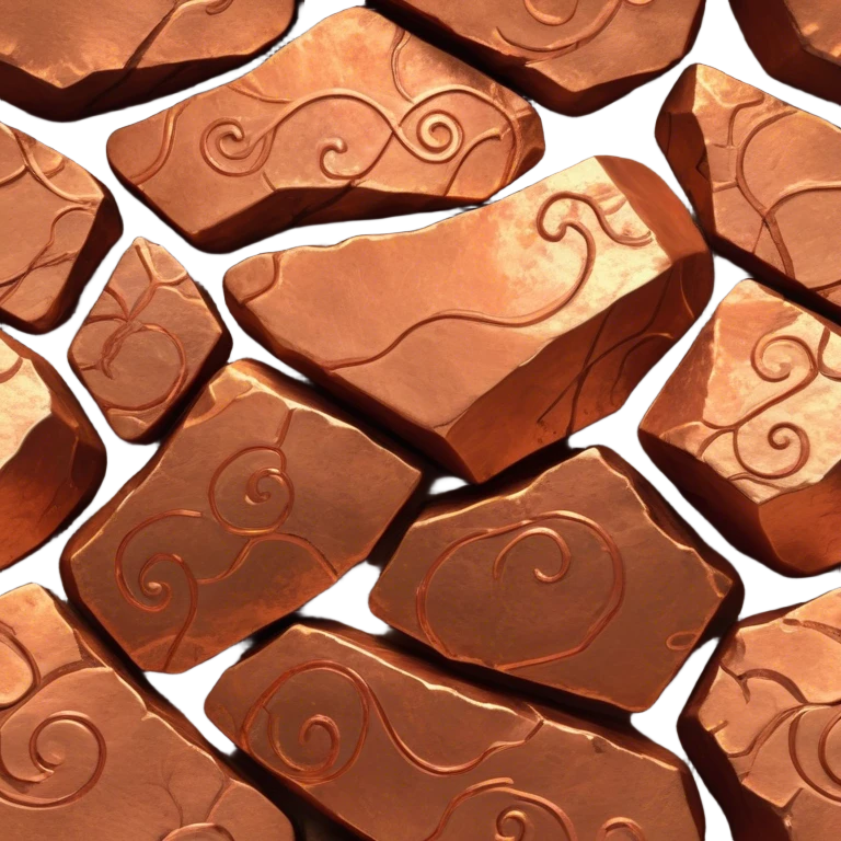 Cinematic Realistic Copper Ore, Warm and earthy, with rich, reddish-brown hues and intricate swirls of natural patterns across the rough, raw surface. The metal catches light with a gentle, glowing shimmer, exuding a rustic, organic charm. Soft glowing outline, capturing the essence of earthy elegance and natural beauty in raw copper ore. emoji