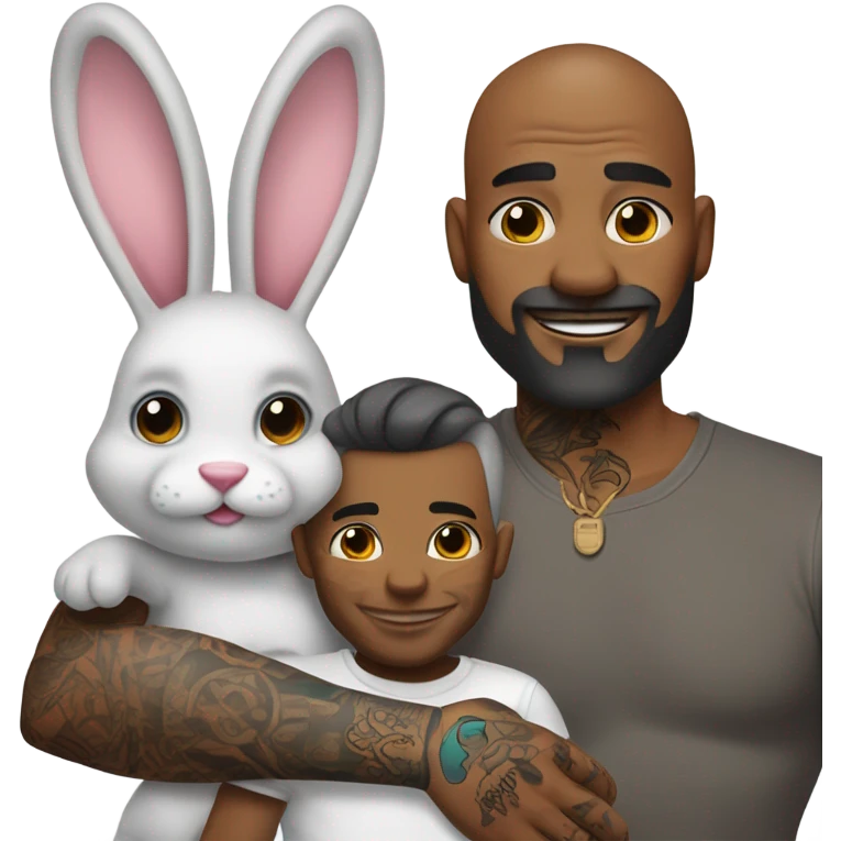 Tattooed papa bold and bunny emoji