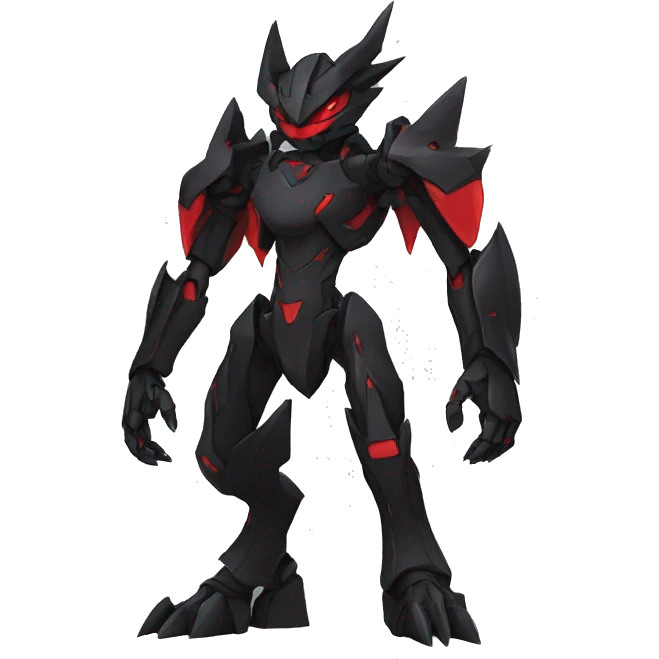  Cool Edgy Black Red Digimon-Fakemon full body emoji