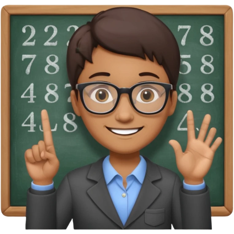 teacher teaching numbers on a blackboard
 emoji