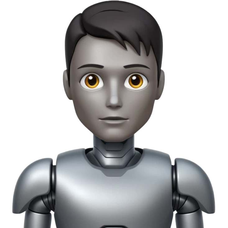 male robot with dark hair emoji