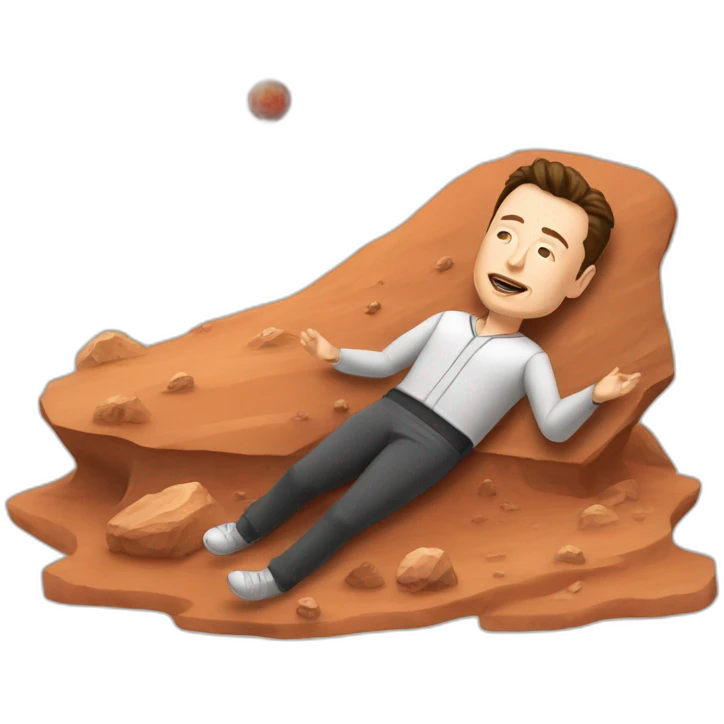 Elon musk qui dort sur mars emoji