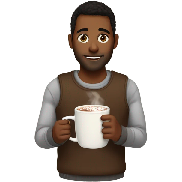 me drinking hot chocolate cozy emoji
