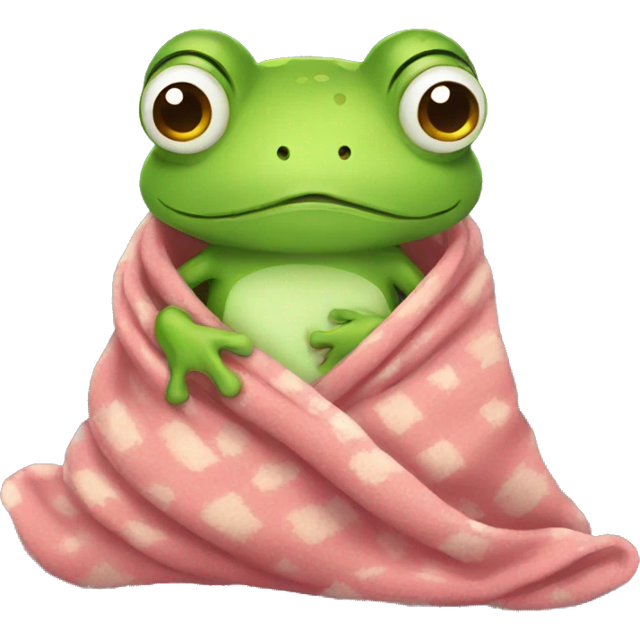 frog cozy in blanket emoji