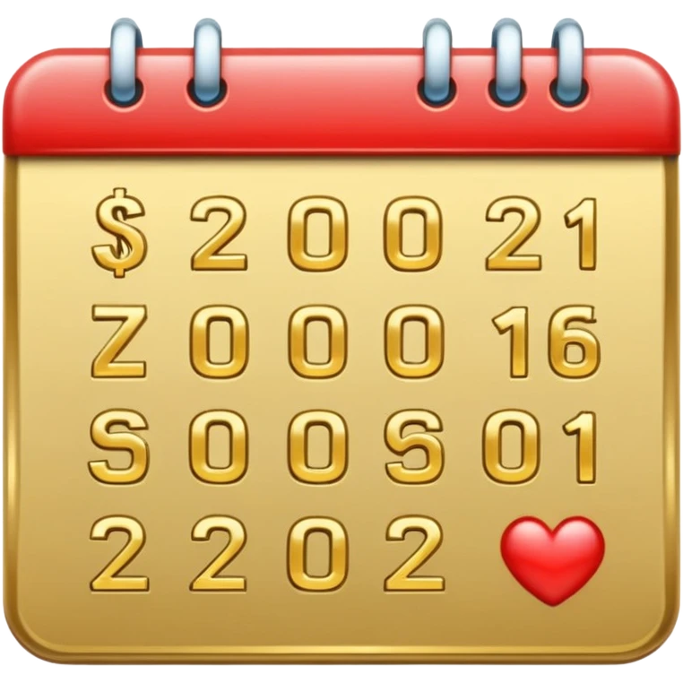 calendar emoji with $61 instead of days emoji