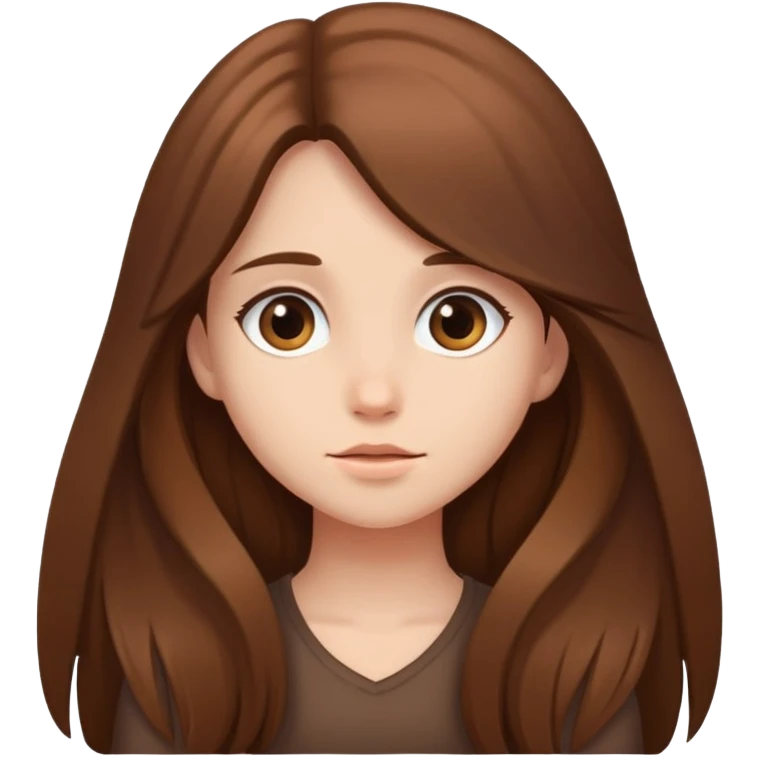 A shy girl with brown long hair  emoji
