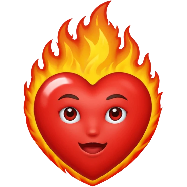Cœur en feu avec u emoji