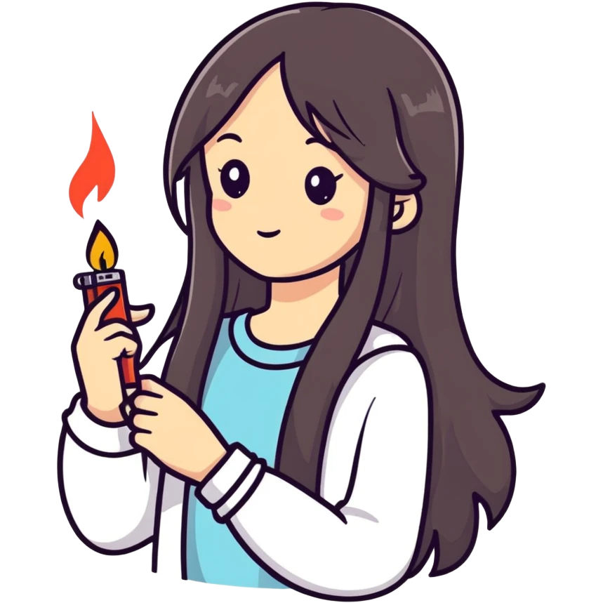 Girl in love with a lighter  emoji