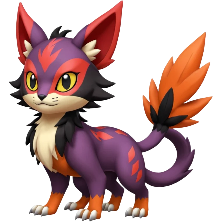 Liepard-Noivern-Litten-Sprigatito-Pokémon-fusion-creature (full body) emoji