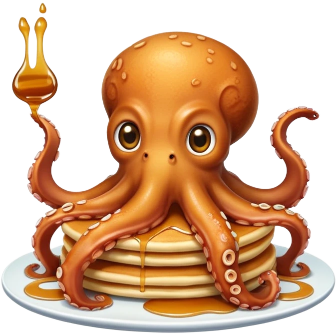 Octopus, eating pancakes emoji