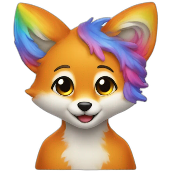 Renard arc-en-ciel emoji