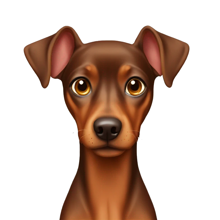 Brown Pinscher with short tail emoji