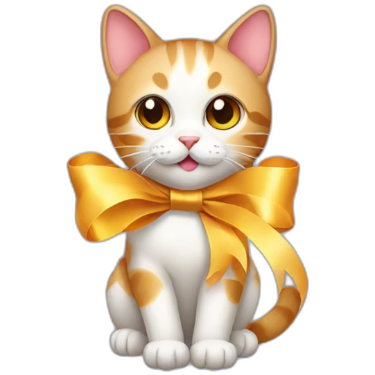 Cat with ribbon emoji