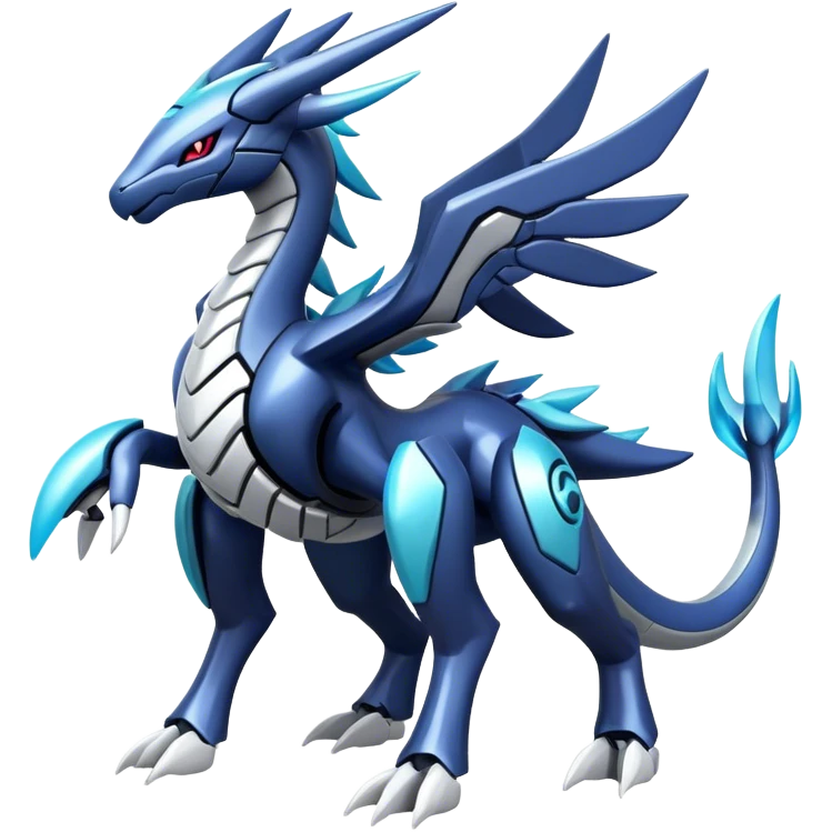 Futuristic Kyurem-dialga-suicune-hybrid, full body emoji