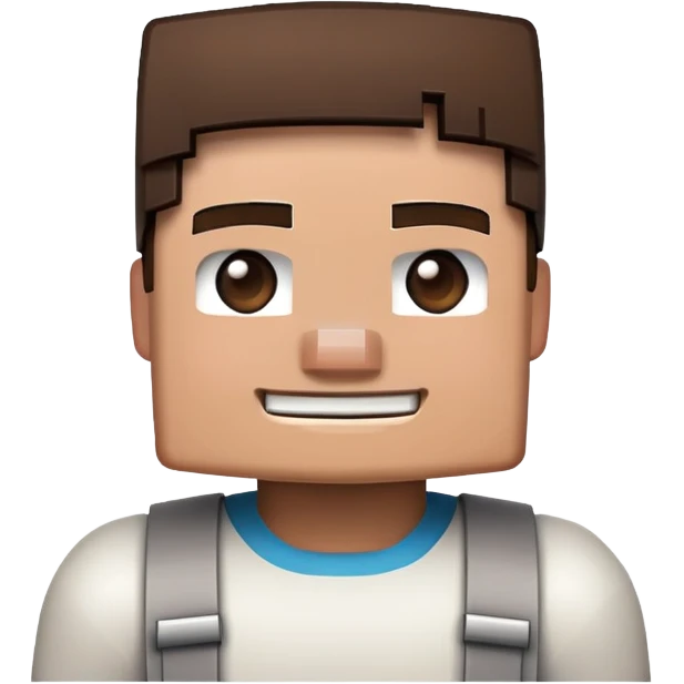 Minecraft character smiling emoji