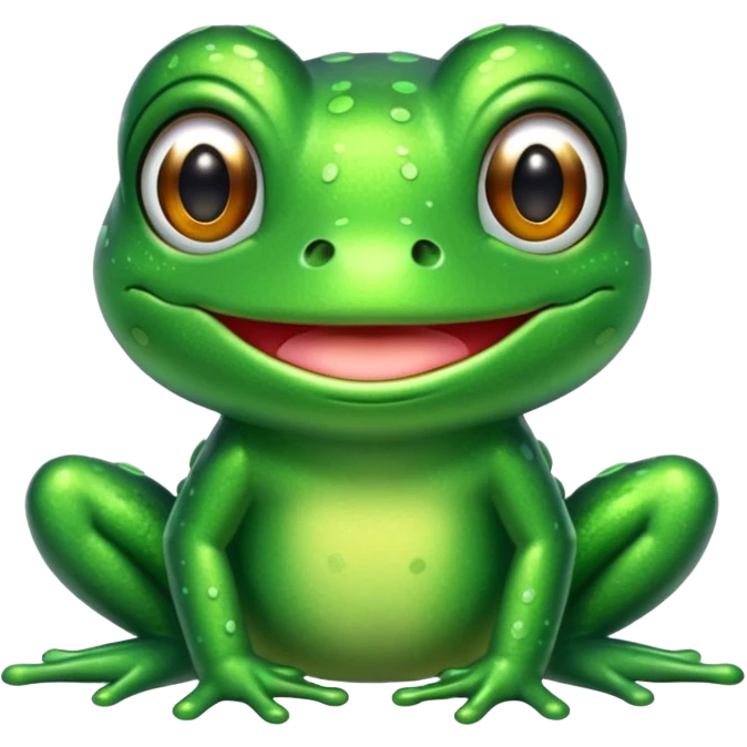 Glitter Green Frog chibi emoji