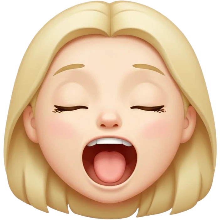 cute face with closed eyes and big yawn emoji