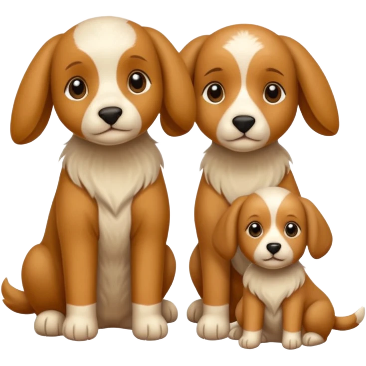 3 Cagnolini piccoli seduti con vestitini di lana fatti a mano emoji