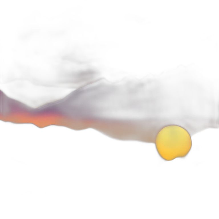 the sun setting behind the mountains emoji