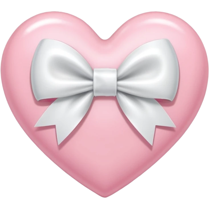 Light pink heart with white ribbon bow emoji