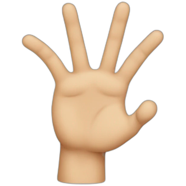 Twisted to fingers and hand emoji
